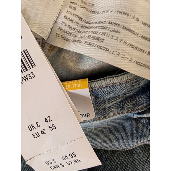 Hollister Womens Jeans, Medium Wash Curvy High-Rise Super Skinny Jeans, Sz 16/33 - Picture 3 of 9